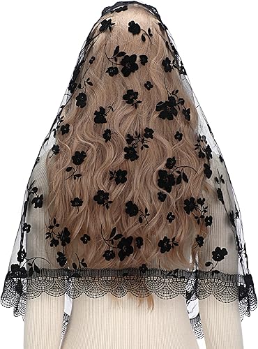 Miniatura 4 de Mantveil Velo de capilla de encaje infinito velos de mantilla de inspiración vintage tradicional para iglesia católica latina masiva cubierta de