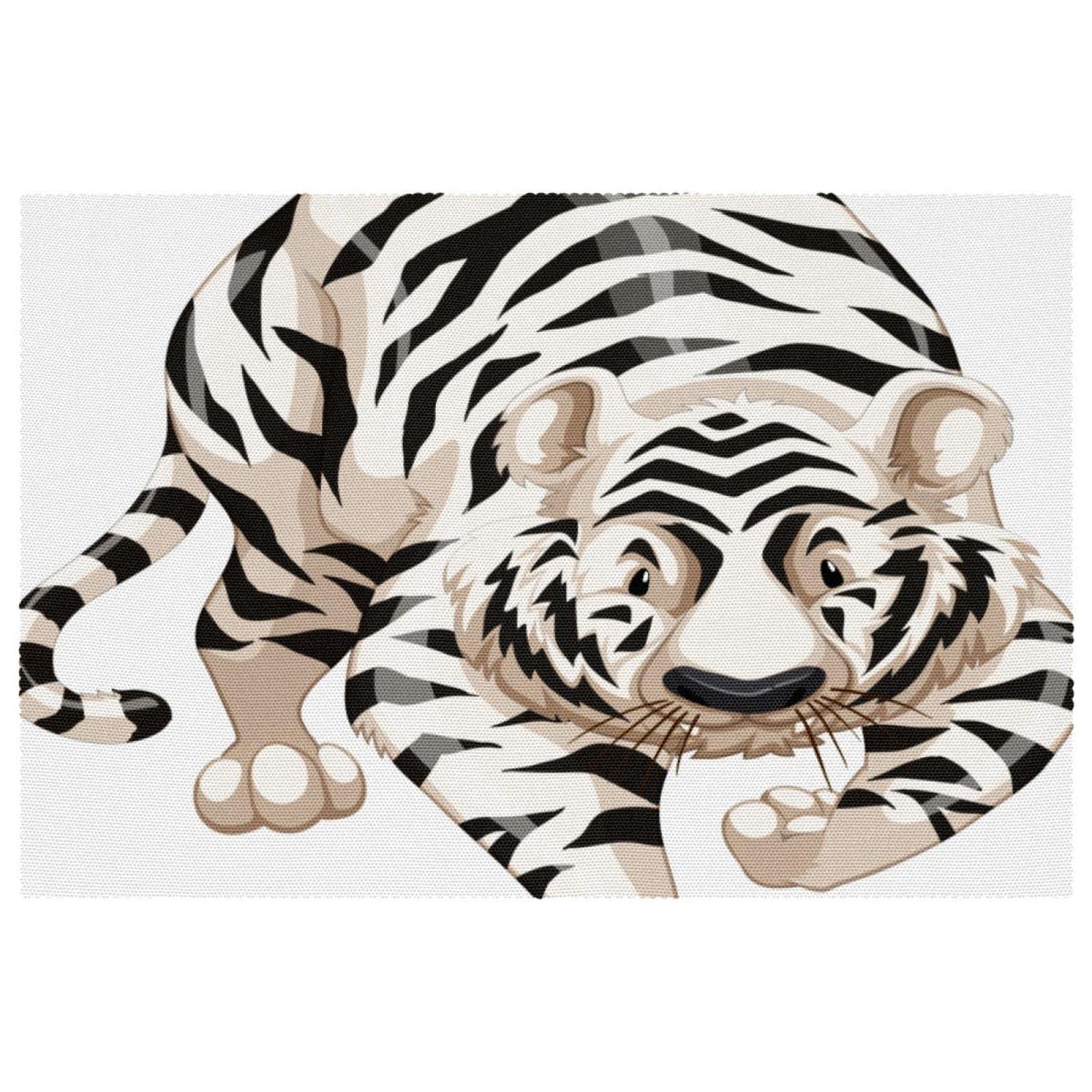 Set de table tigre blanc antidérapant résistant chaleur table manger