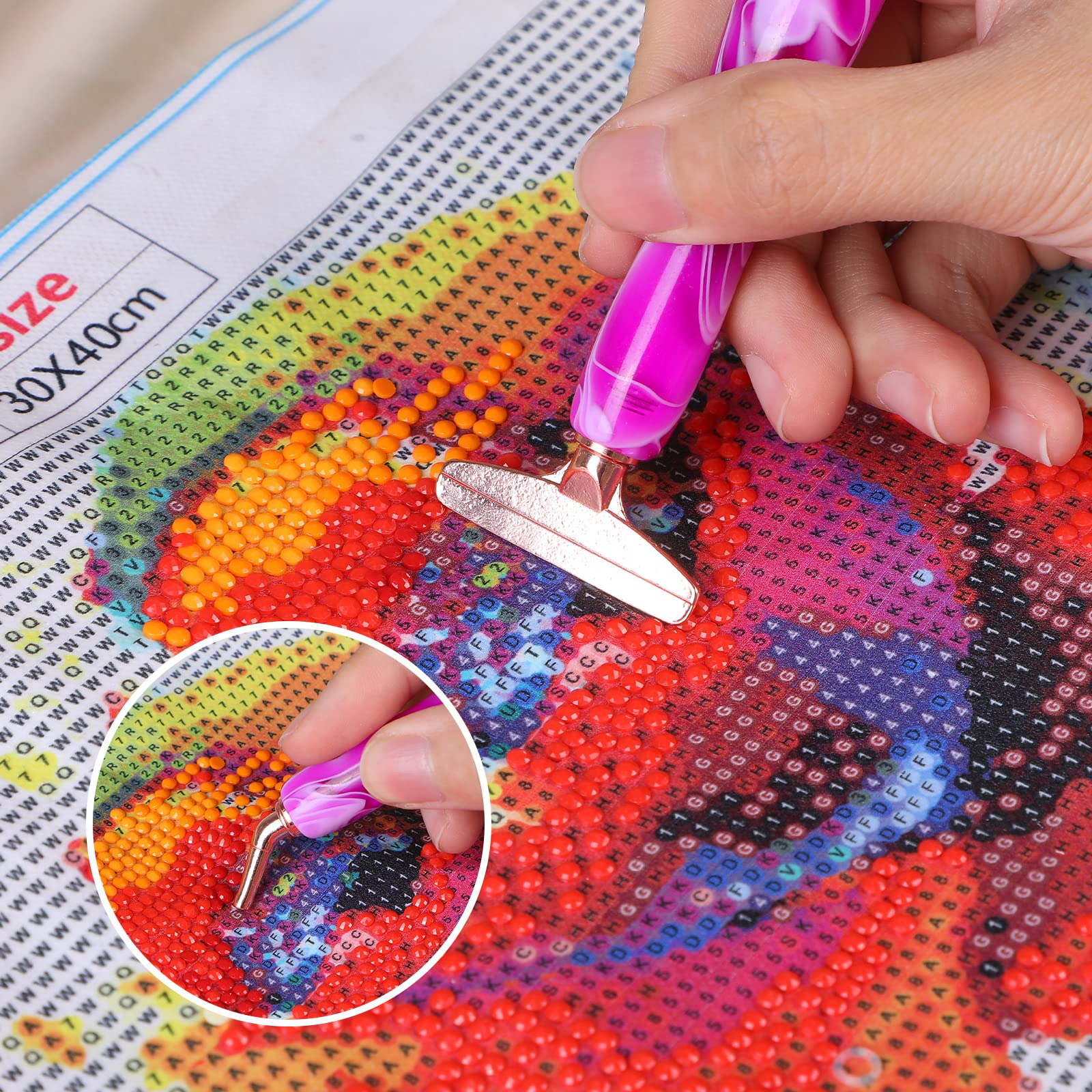 Taobido 29pcs 5D Diamond Painting Pens Kit, 13 PCS Metal Screw Thread Tips for Diamond Painting