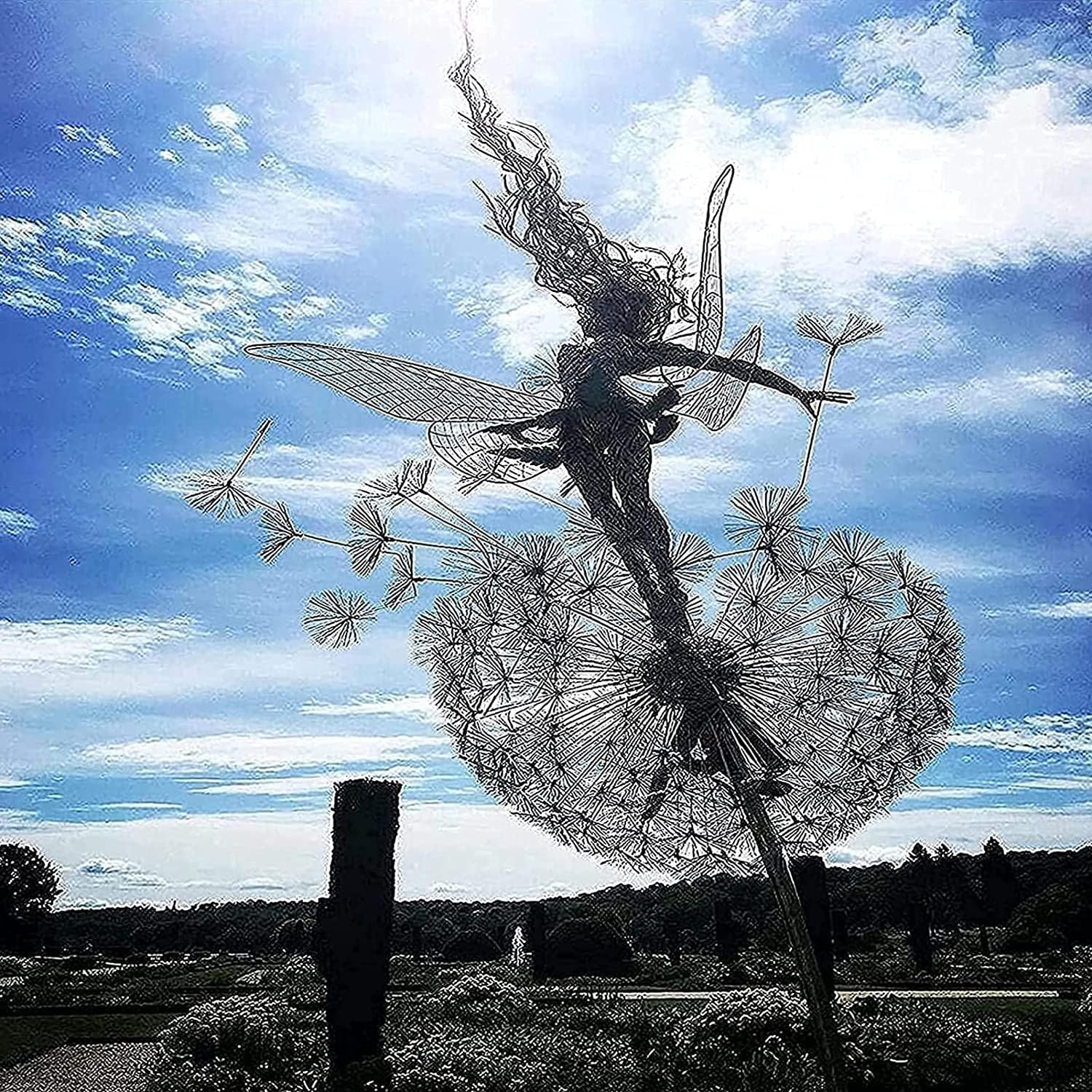 AACXRCR Fairies Dandelions Garden Art Sculpture Dance Yard Decorations