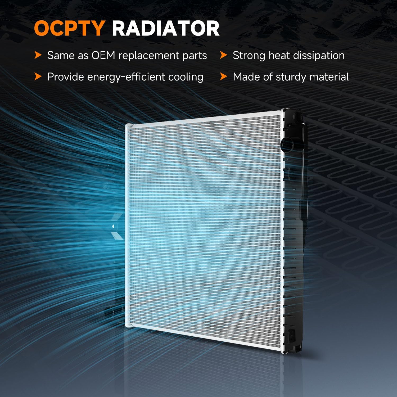 OCPTY 2603 Engine Coolant Radiator Compatible with 2003 2004 2005 for Lincoln Aviator 4.6L Replace# 2603, 2C5H8005AB, 2C5Z8005A Automotive Aluminum Core Radiator Assembly Car Radiators