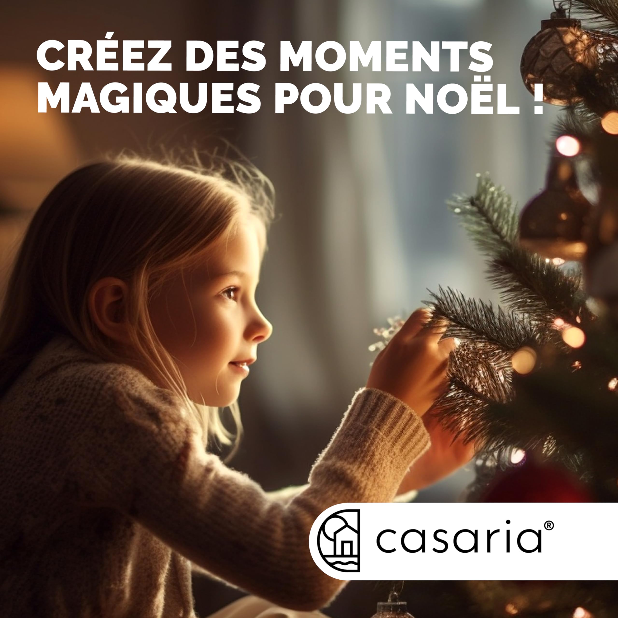 CASARIA® Sapin de Noël Artificiel Premium M 140cm avec Guirlande Lumineuse Support métal Arbre de noël Imitation Parfaite densité Branches