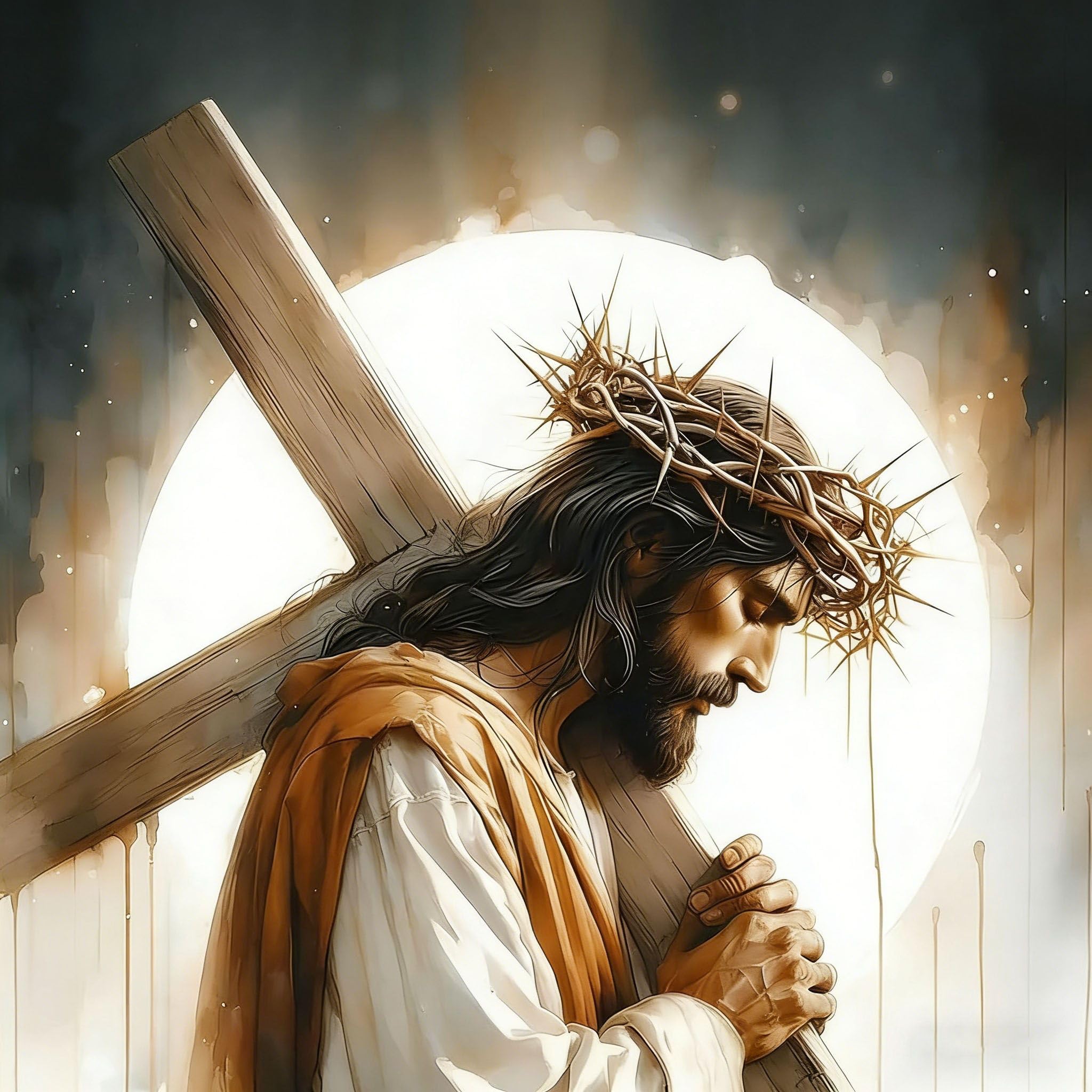 Huimanhe Jesus Adults Paint by Number Kits,Christ Cross Painting by Number Kits on Canvas,Large Color by Numbers Adult Watercolor Gifts for Friends Wall Decor