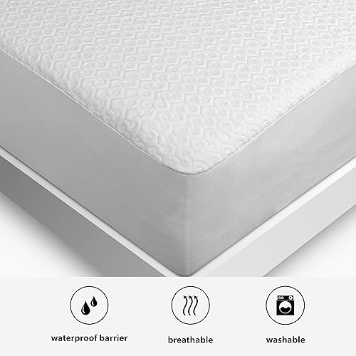 Miniatura 5 de Bedgear Protector de colchón Dri-Tec de cabeza dividida, impermeable, transpirable, lavable, compatible con base ajustable, almohadilla ajustable de