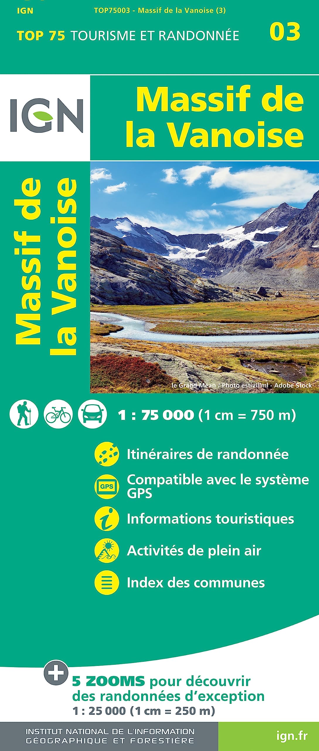 Massif de la Vanoise (75003): 1:75000 (TOP 75)