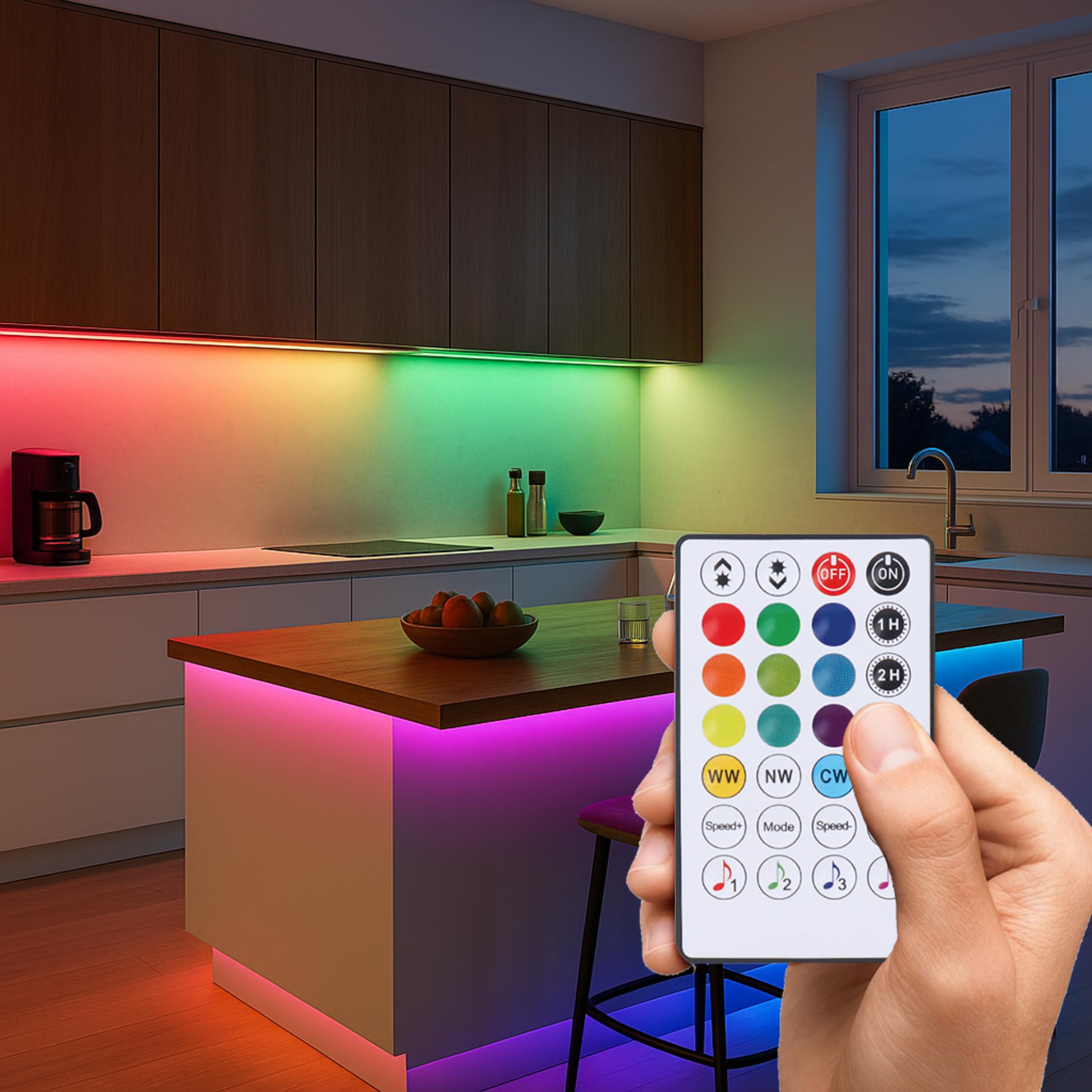 CALEX Smart LED Streifen, 20 m, RGBIC-Farben, flexibel & zuschneidbar, dimmbar, WLAN App- & Sprachsteuerung, inkl. Fernbedienung