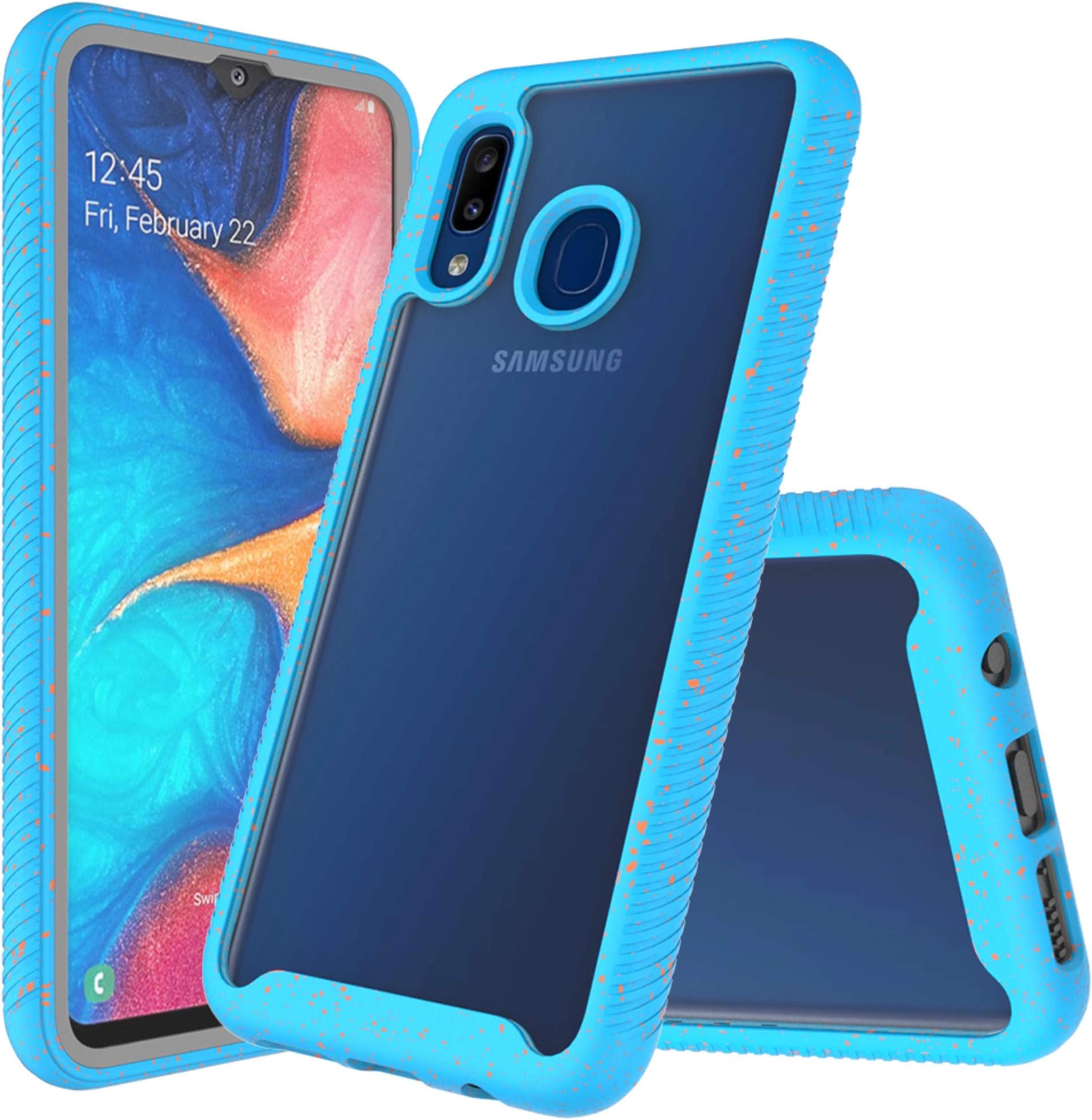 for Samsung Galaxy A30 Case, Clear Full Body Heavy Duty Protective Case with Built-in Screen Protector Shockproof Rugged Cover Designed for Samsung Galaxy A30 2019 Released (Blue)