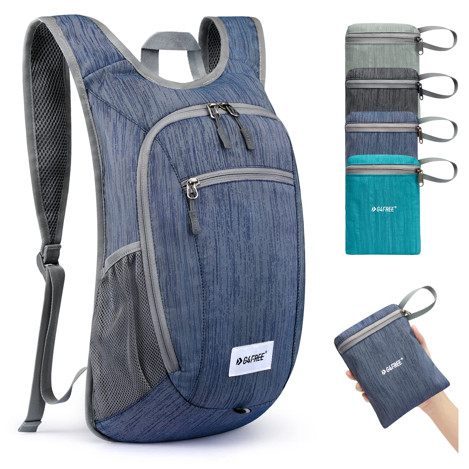 [G4Free] 10/15L/20Lハイキングバックパック 軽量パッカブルハイキング デイパック小さな旅行 アウトドア 折り畳み式ショルダーバッグ