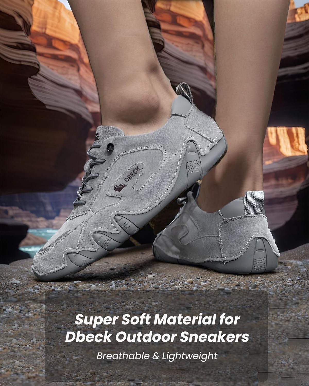 Dbeck Women's Fashion Casual Walking Shoes Retro Leather Lightweight Outdoor Sports Sneakers for Hiking Trailing