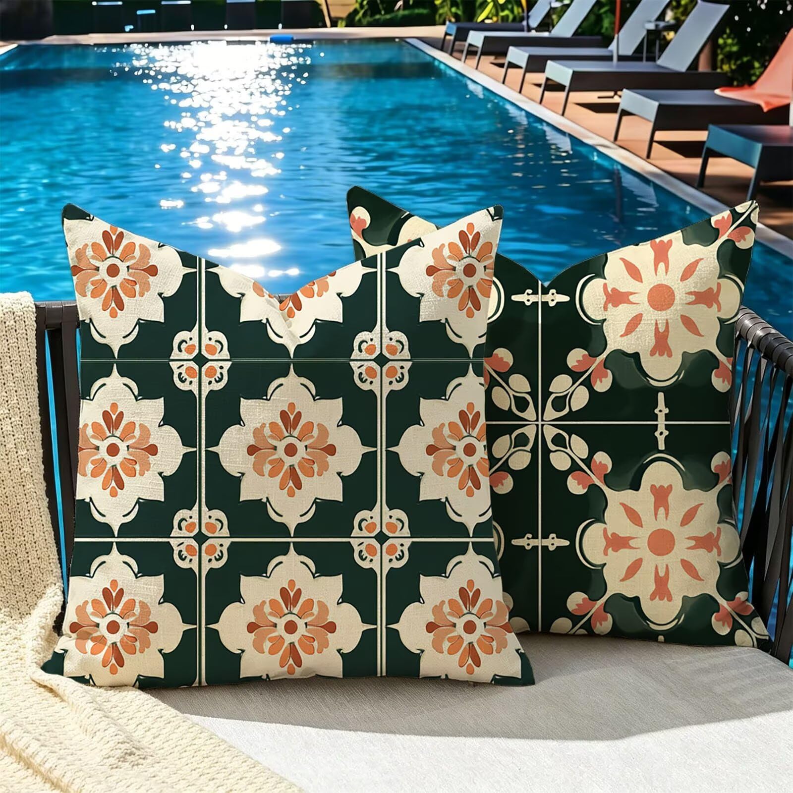 Federe per Cuscino, Cuscini per Divano 65x65cm Set di 2 fiore nazionalità