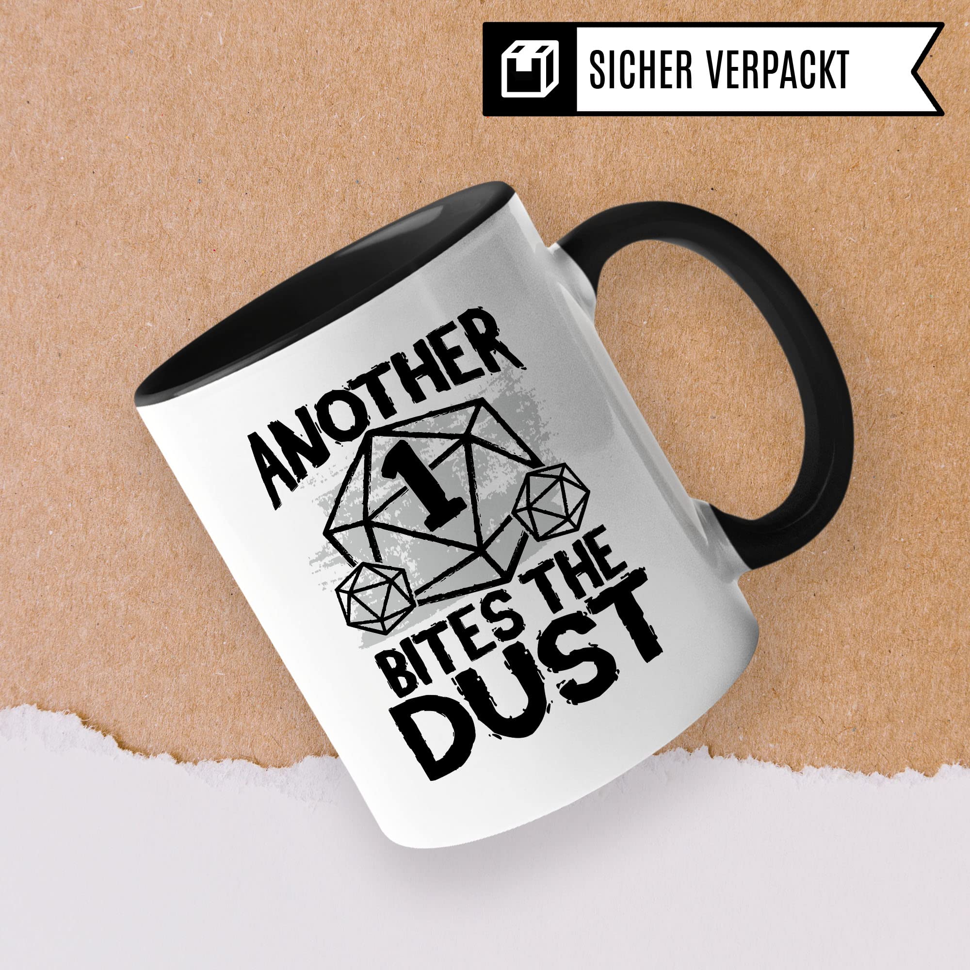 Pagma Druck D&D Tasse 'Another 1 Bites The Dust' – Witziger Rollenspiel-Becher Für Pen & Paper Fans