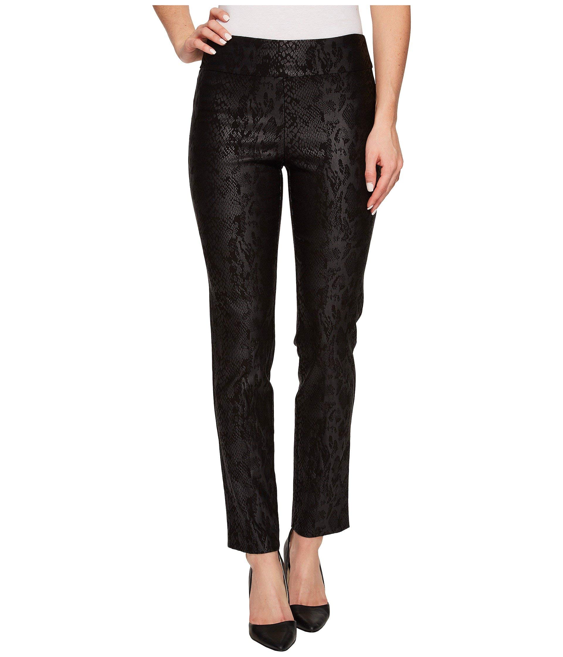 Krazy Larry Pull-On Ankle Pants Black Python 14