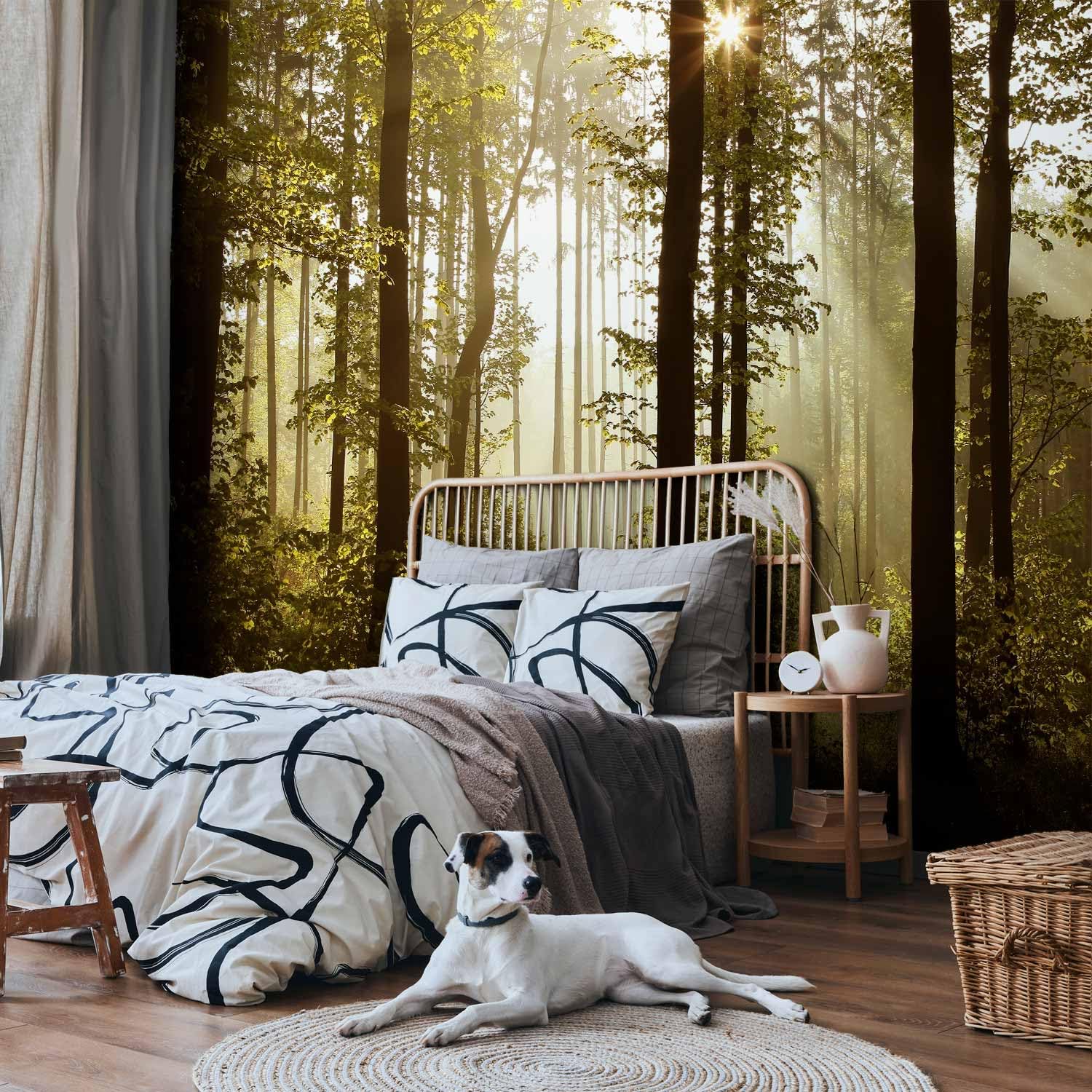 murando - Carta da Parati Adesiva Bosco Foresta 490x350 cm Fotomurali Adesivi Murali Rivestimento Parete Moderna per Pareti Adesiva Muro Decorativo FotomuralePaesaggio Natura Bosco Foresta Fiori