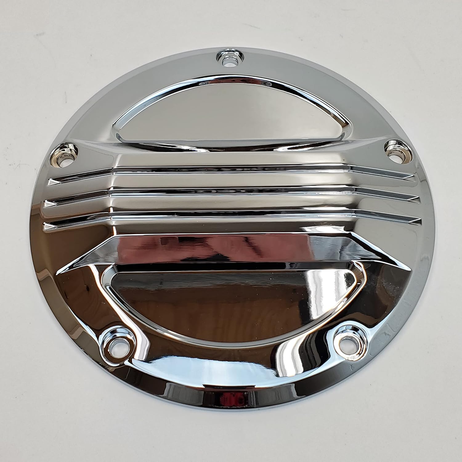 Chrome 3-Line 5-Hole Derby Cover for Harley Big Twin 1999-2017 Dyna FXD, 1999-2018 Softail FLST/FXST (Except FLSB) & 1999-2015 FLH/FLT Street Glide, Electra Glide, Road Glide, Road King
