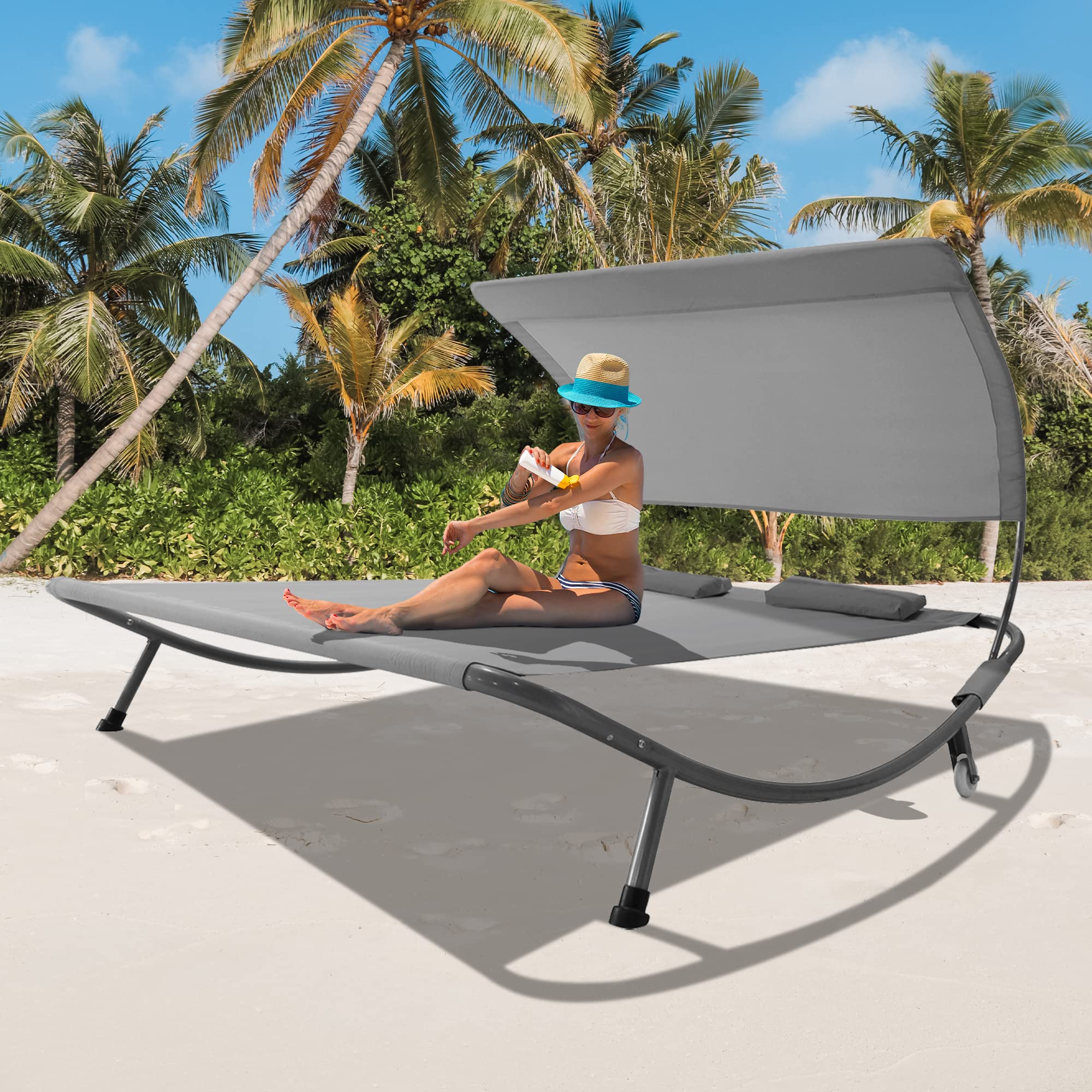 Chaise Lounge Seater Sun Lounger Sun Chair Outsunny Double Outdoor