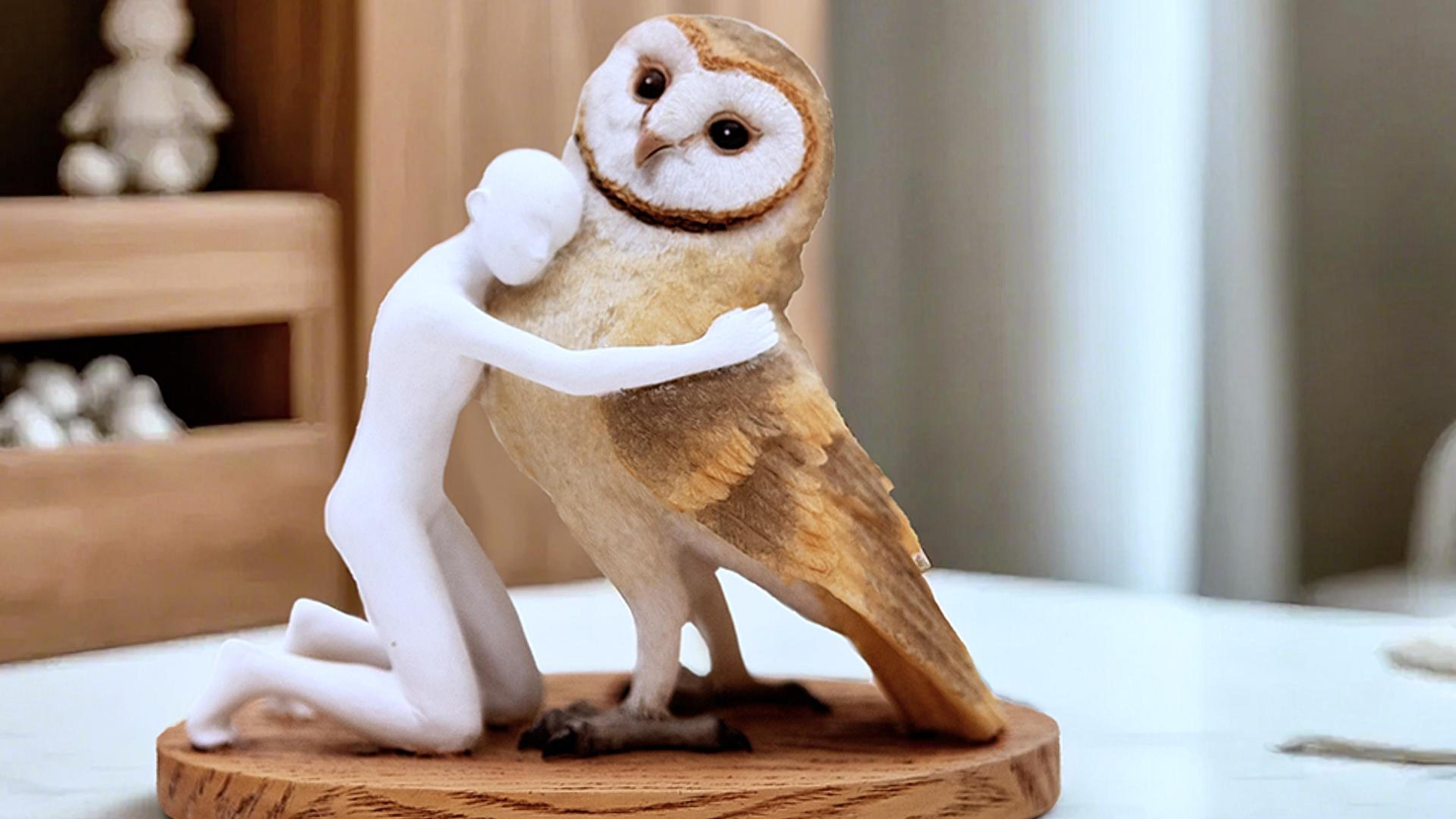 Amazon.com: JARLL Handcrafted Barn Owl and Human Figurine