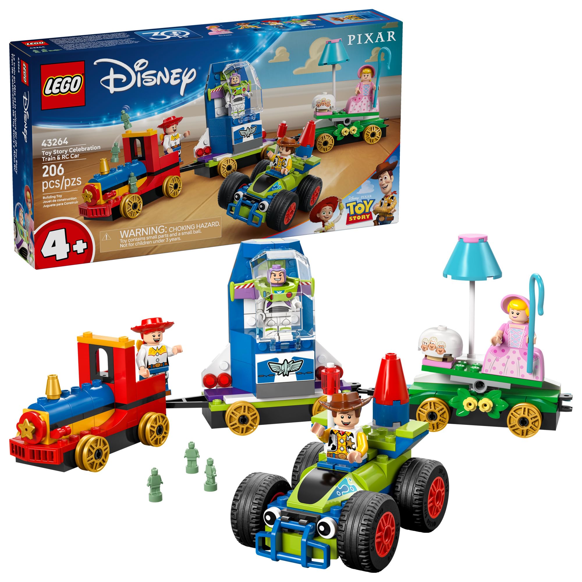 LEGO Disney and Pixar’s Toy Story Celebration Train & RC Car Toddler Toy - Sensory and Pretend Play Building Set for Preschool Boys and Girls, Ages 4+ - Disney Gift Idea for Birthdays - 43264
