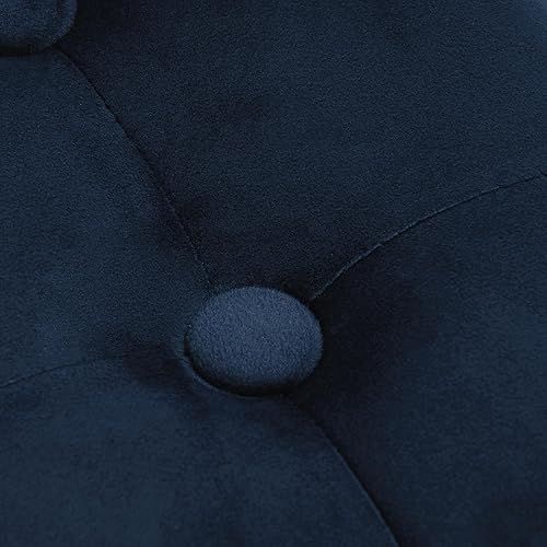 Miniatura 6 de HomePop Kinfine - Otomano redondo de terciopelo, copetudo, para almacenaje.