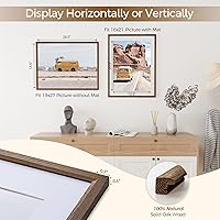 Vista 212 de Fun Memories Portarretratos de metal de 16 x 20 pulgadas con paspartú de 11 x 14 pulgadas, acabado de aluminio cepillado, parte delantera de vidrio