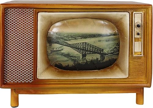 Miniatura 9 de Ebros Gift Juego de caja de televisión rectangular retro vintage de 6.75 pulgadas de largo, juego de caja de televisión con moneda de dinero, caja