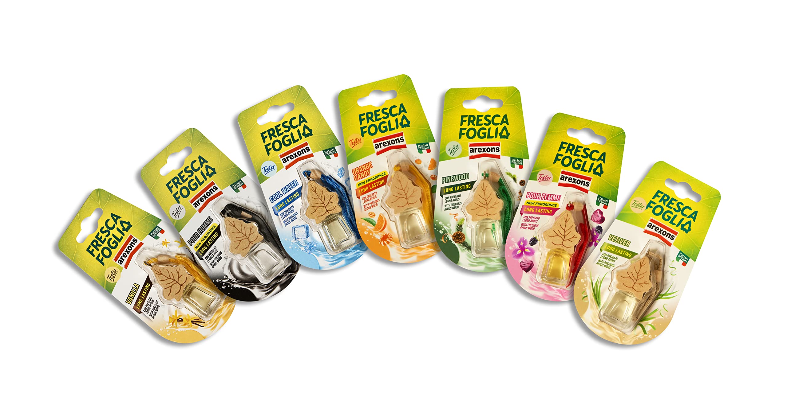 AREXONS Fresca Foglia Profumatore Boccettino da 4,5 ml, 12 fragranze Miste di profumatore Ambiente Auto, Tappo in Legno, intensità Regolabile, profumazione Fresca e gradevole