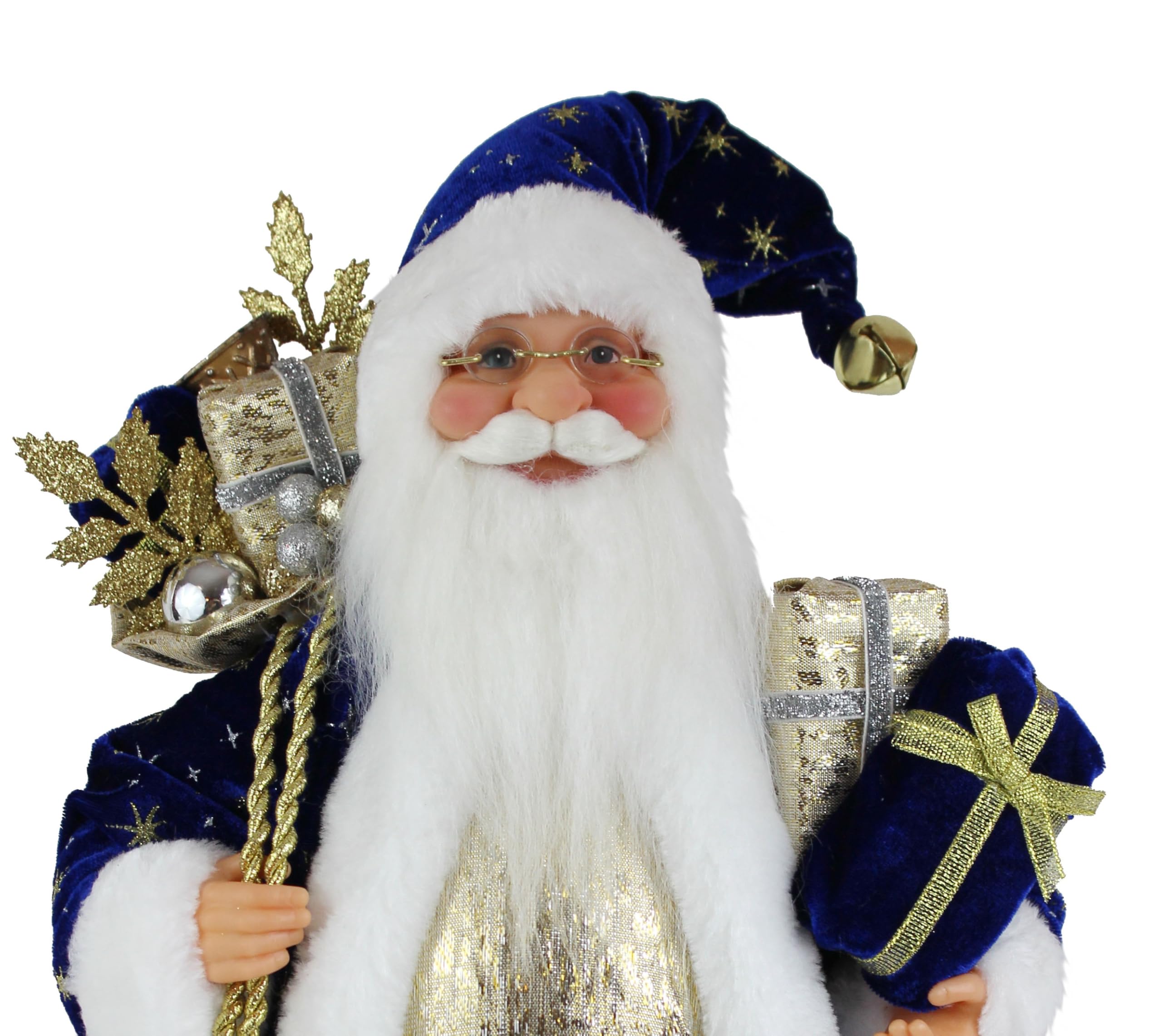 Windy Hill Collection 169480 Weihnachtsmann-Figur, stehend, Blau und Gold, 40,6 cm