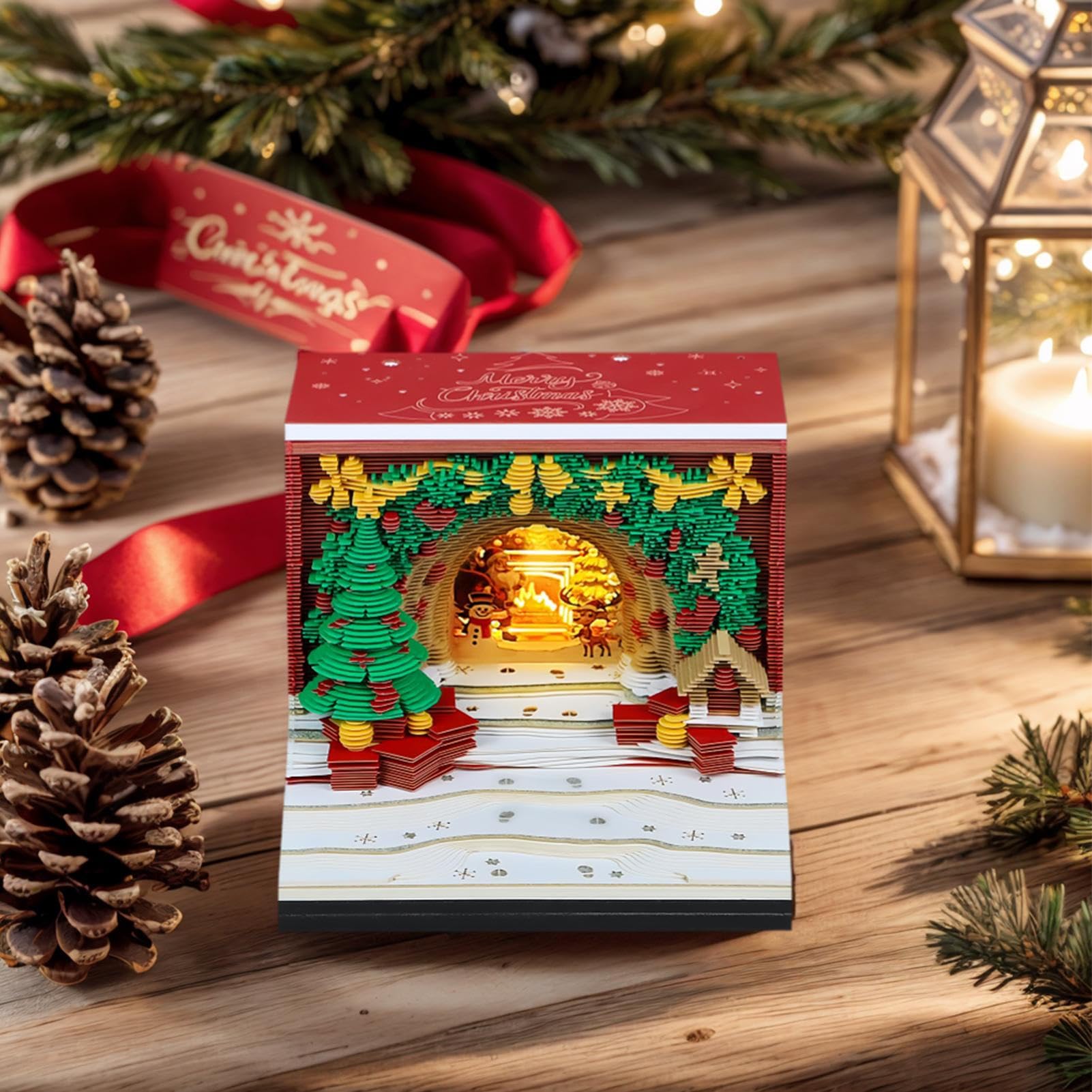 3D-Kalender Weihnachtstorbogen mit LED-Beleuchtung dekorativer Planer
