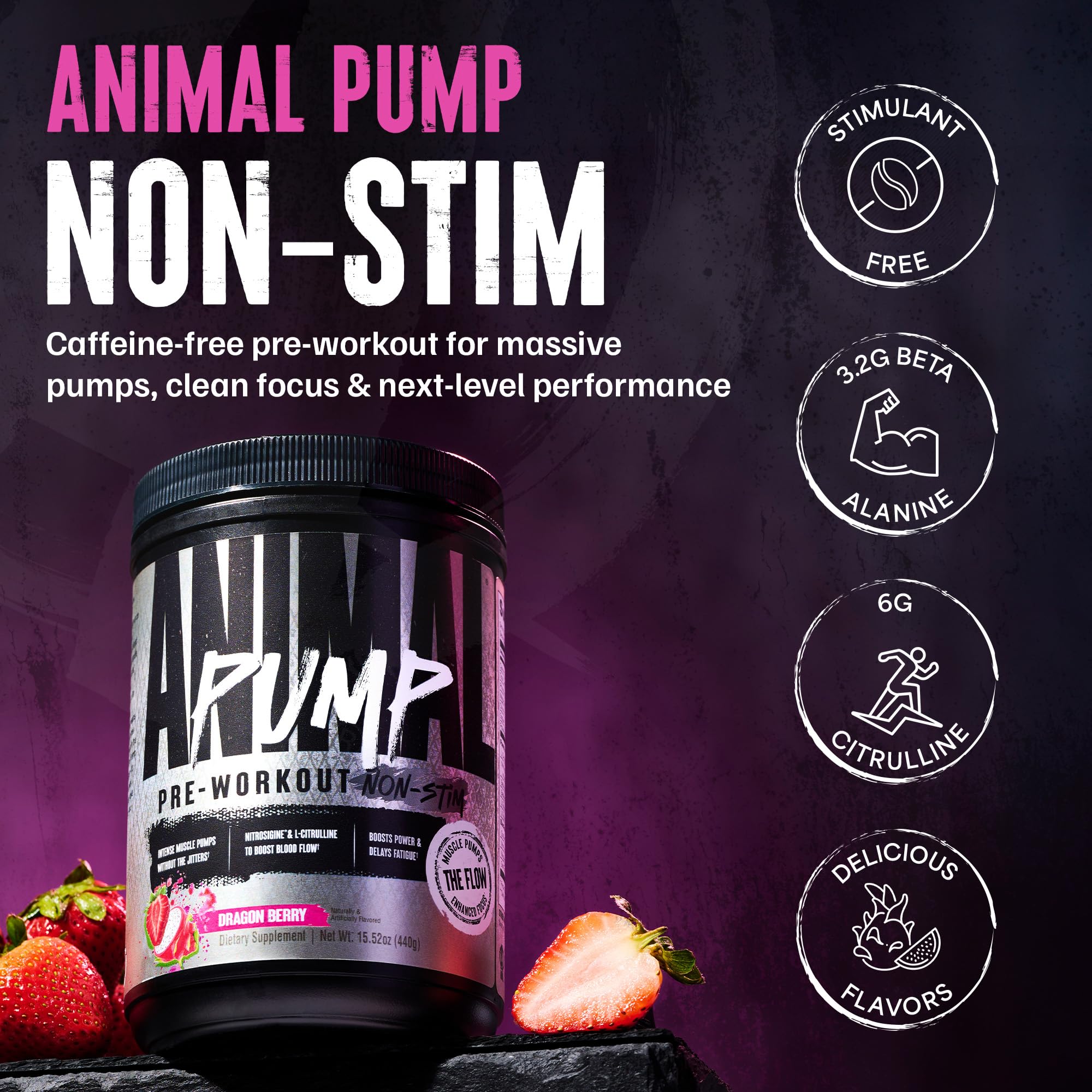 Animal Pump Non Stim Pre Workout Powder | Dragon Berry 20 Serving — Amazon image 2
