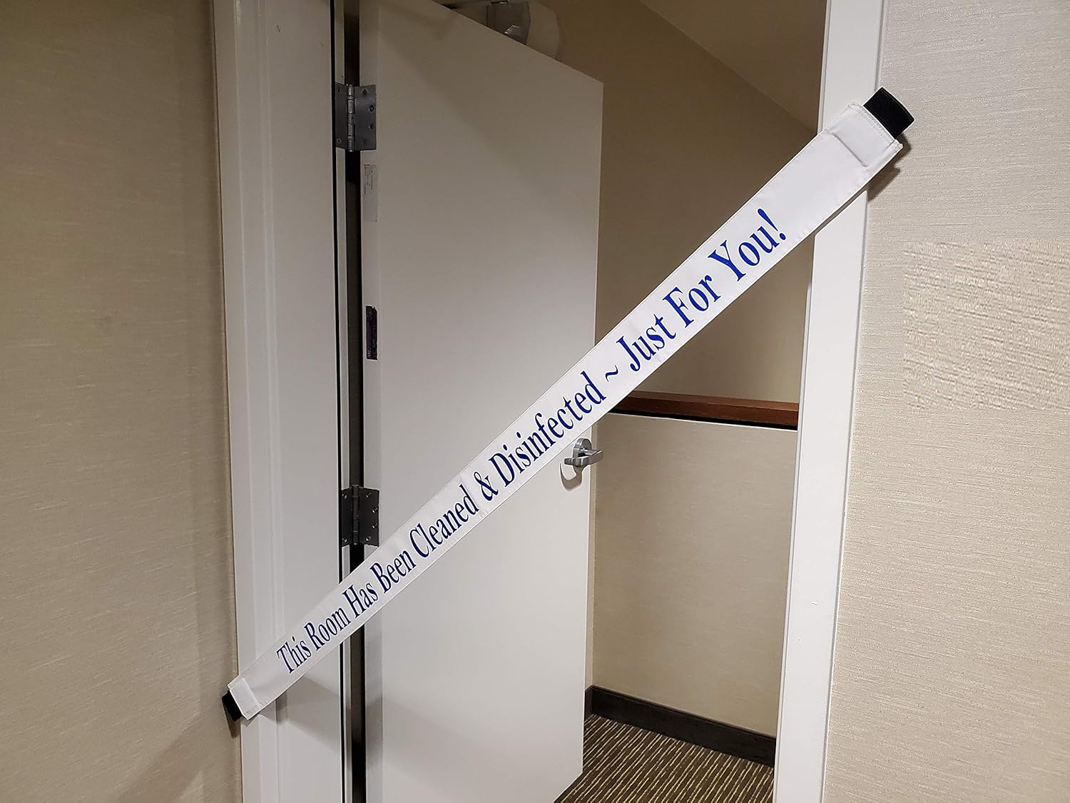Safety Signs with Magnetic Ends (This Room Has Been Cleaned & Disinfected - Just For You!)