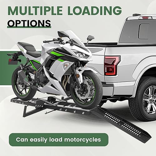 Miniatura 5 de ECOTRIC Soporte de enganche de 500 libras para motocicleta, estantes de transporte para montar en enganche, camión de enganche para bicicleta de