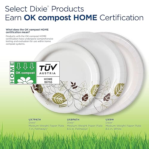 Miniatura 6 de Dixie UX9WS Pathways - Platos de papel de protección a prueba de remojo, 8 12, GrnBurg, 125Pk, 4 PksCt