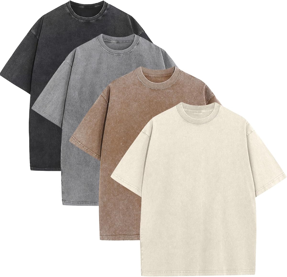 KEEPSHOWING Mens Oversized T Shirts Acid Wash Loose Fit Vintage Washed Tee Shirt Short Sleeve Streetwear Casual T-Shirts
