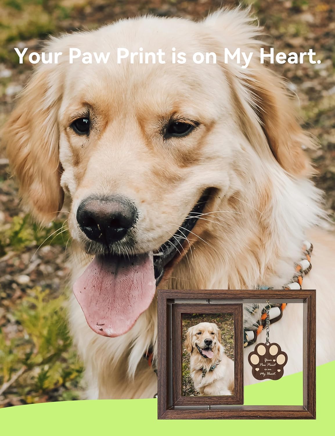Dog Memorial Gifts for Loss of Dog, 5-Piece Pet Memorial Gift Set, Pet Loss Sympathy Gifts with 4x6 Photo Frame, Bracelet, Keychain, Rainbow Bridge Keepsake