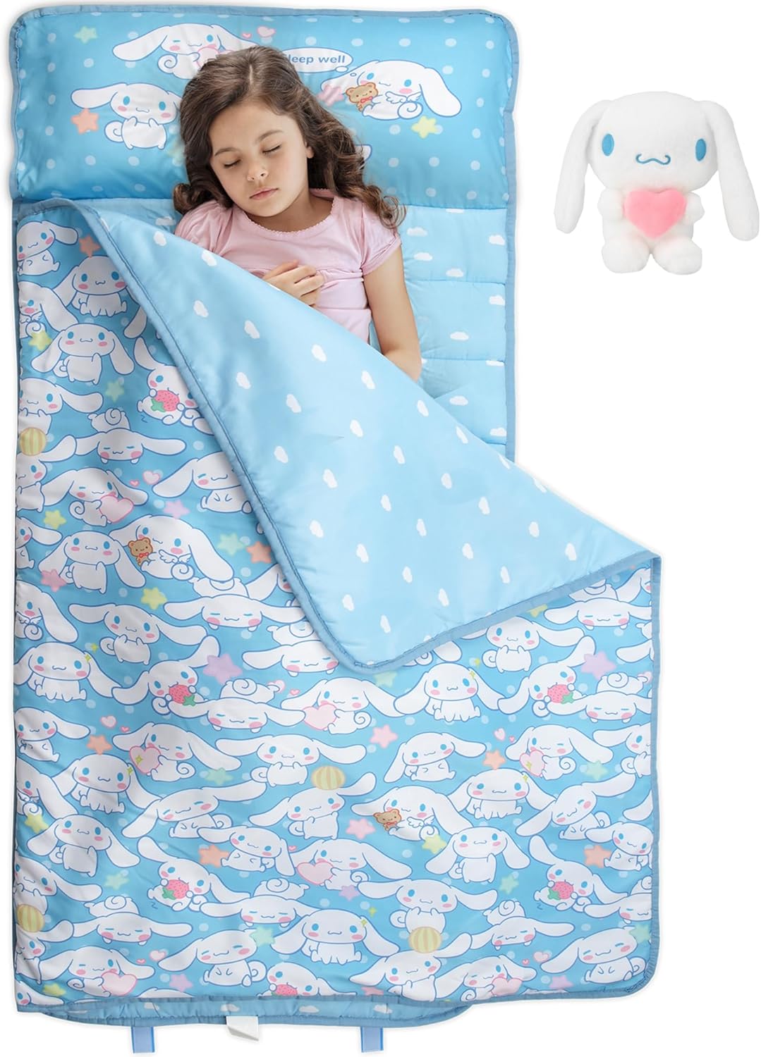 Juju Blue Kawaii Nap Mat - Kawaii Stuff Toddler Nap Mat - Nap Mats for Preschool - Kids Sleeping Bag - Kawaii Accessories Nap Mats for Preschool - Sleeping Bag for Kids