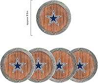 Vista 154 de NFL Team Logo 5-Pack Barrel Beverage Drink Coaster Set