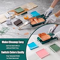 Vista 5 de Kit de rodillos de pintura, paquete de 19, rodillo de pintura de espuma pequeño de 4 y 2 pulgadas, mini rodillo de pintura con cubiertas de rodillos