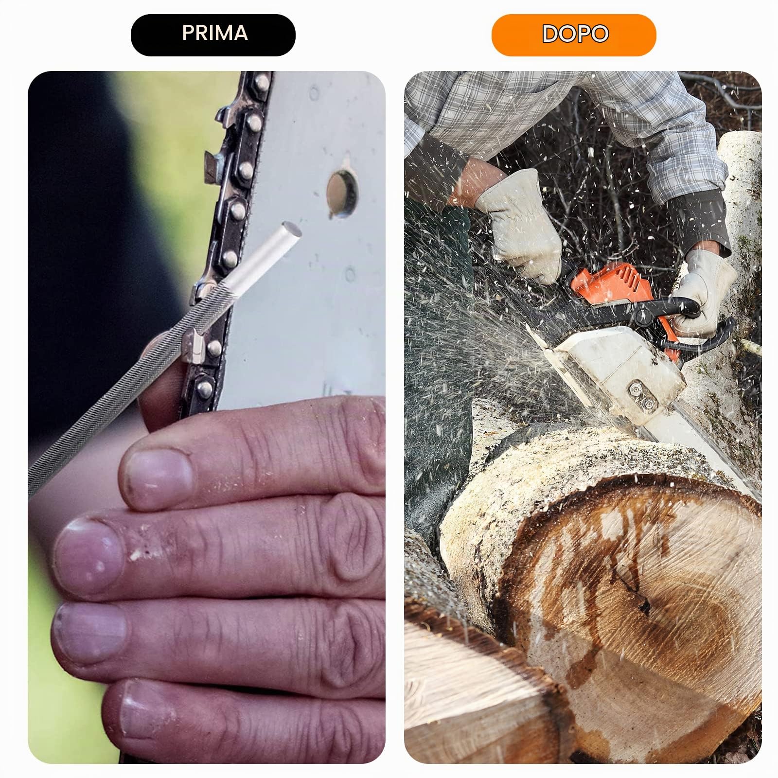 Lime Rotonde per Catene di Motosega,4.0MM affila Catena Motosega Catene per Motosega lima Catena Motosega 6 Pacchi,Strumento di Affilatura per la Riparazione e l'affilatura delle Catene della Sega