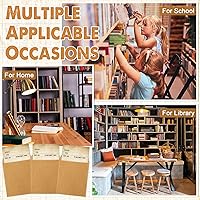 Vista 7 de Roowest Paquete de 120 bolsillos para tarjetas vintage de biblioteca, autoadhesivas, tarjetas de índice de pago de biblioteca, tarjeta de fecha