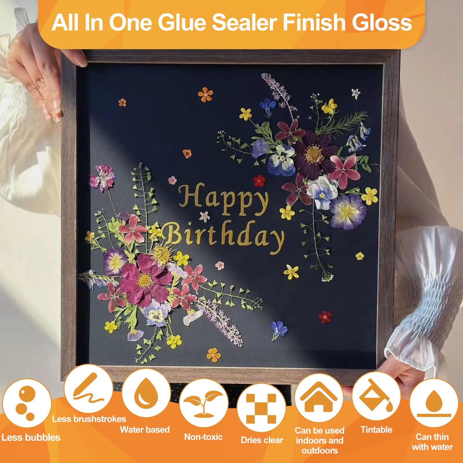 Sealer, Decoupage Glue & Gloss Finish, All-in-One Clear Craft Glue, Perfect for Indoor and Outdoor DIY Crafts and Art Projects, with Quick Dry & Cure Time (Gloss)