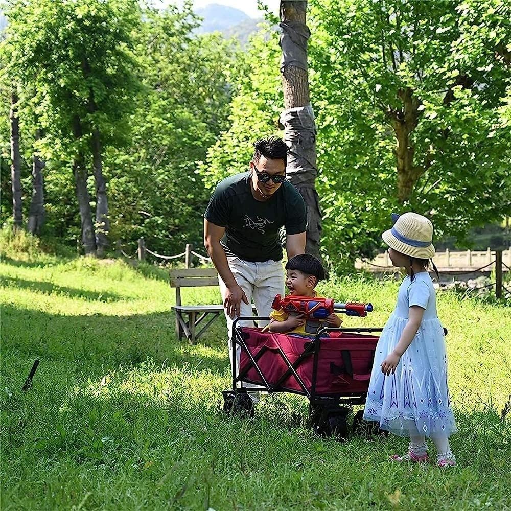 Carrello pieghevole da campeggio, per sport all'aria aperta, perfetto per giardinaggio, gite in spiaggia e avventure in famiglia
