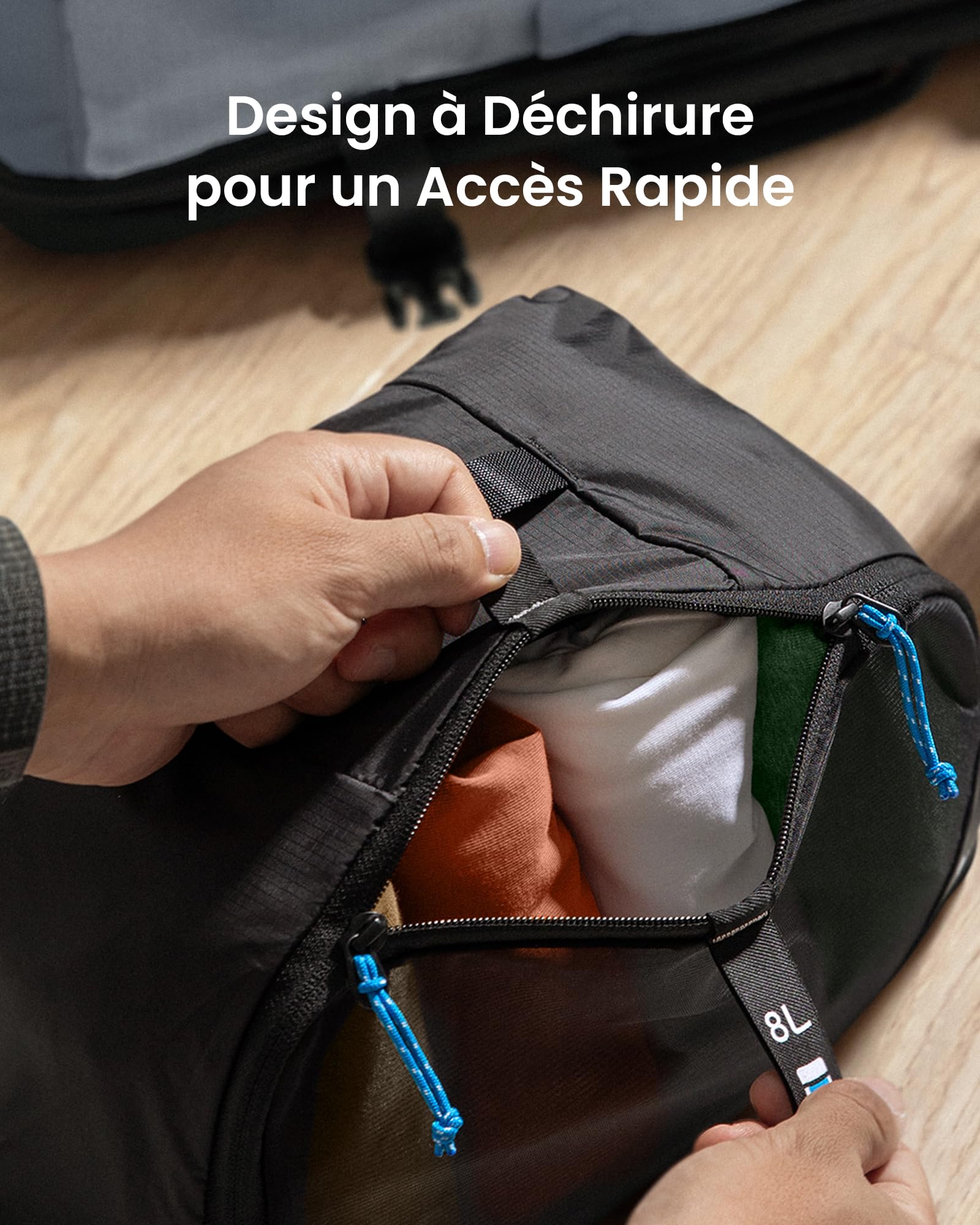 tomtoc Organisateur Valise 3 Pièces Sac de Compression Voyage Packing Cubes | Anti-odeurs, Sac Rangement Compartiment Valise Travel Essentials, Pochette de Accessoires de Voyage Organisateur Sac a Dos