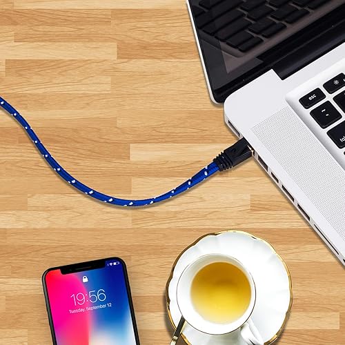 Miniatura 7 de Cable Ethernet CAT 7 de 65 pies, cable de conexión Ethernet CAT7 ultra plano para red LAN y router módem, construido con conectores RJ45 chapados en