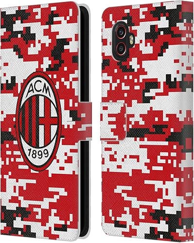 Vista 59 de Head Case Designs Funda de cuero con licencia oficial de AC Milan con diseño de camuflaje digital, compatible con Samsung Galaxy S22 Ultra 5G