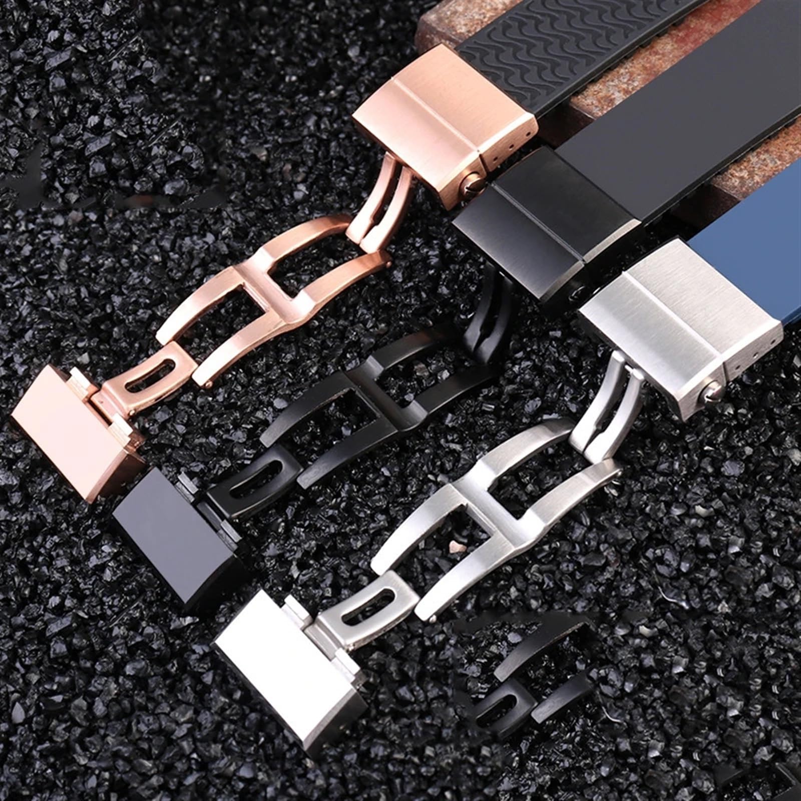 22x20mm DIVER und MARINE Wasserdichtes Silikon-Gummi-Armband-Armbanduhrenarmband-Gürtel für Ulysse Nardin Man-Armbandwerkzeuge