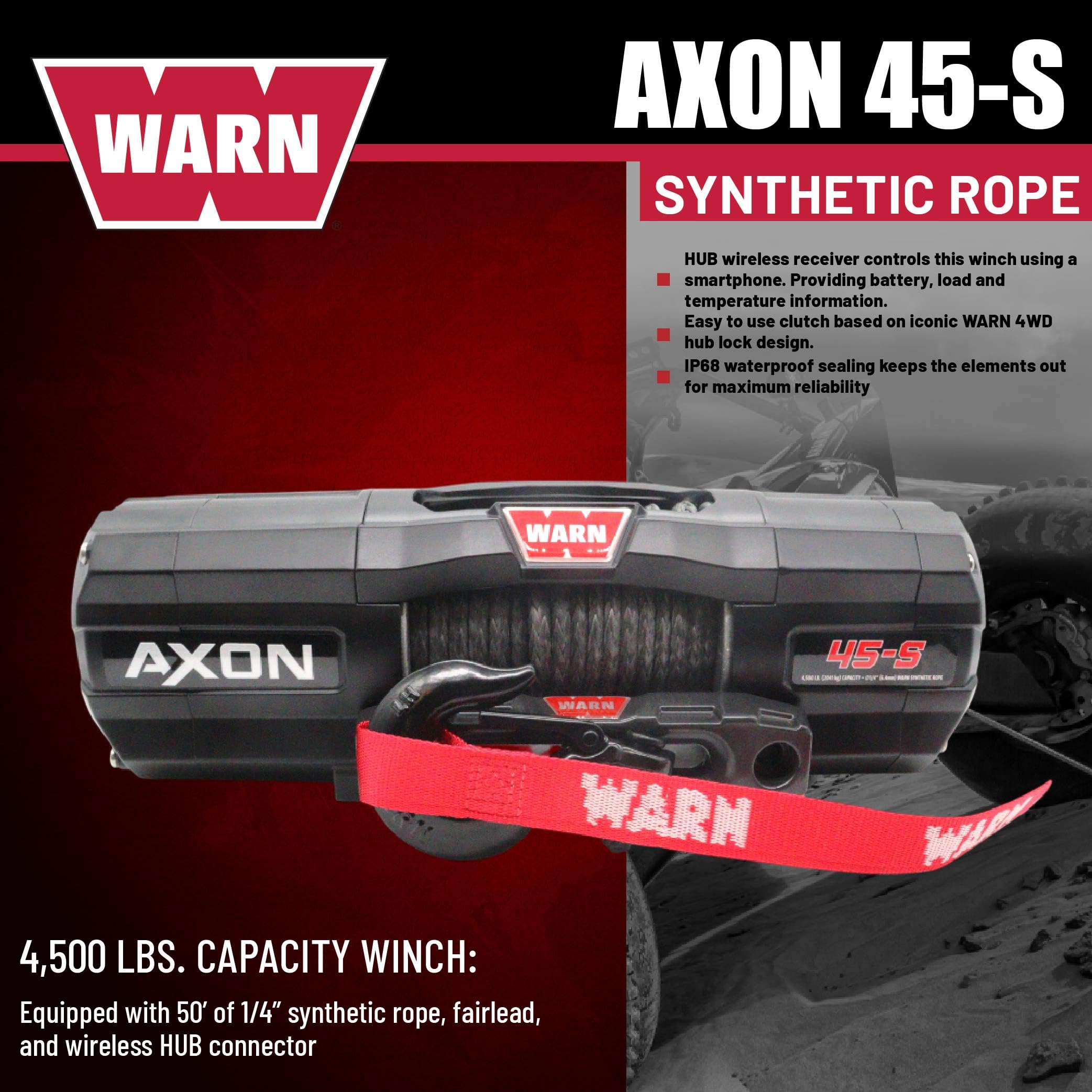 Amazon.co.jp: WARN AXON 45-S パワースポーツウインチ – 4.5ポンドの