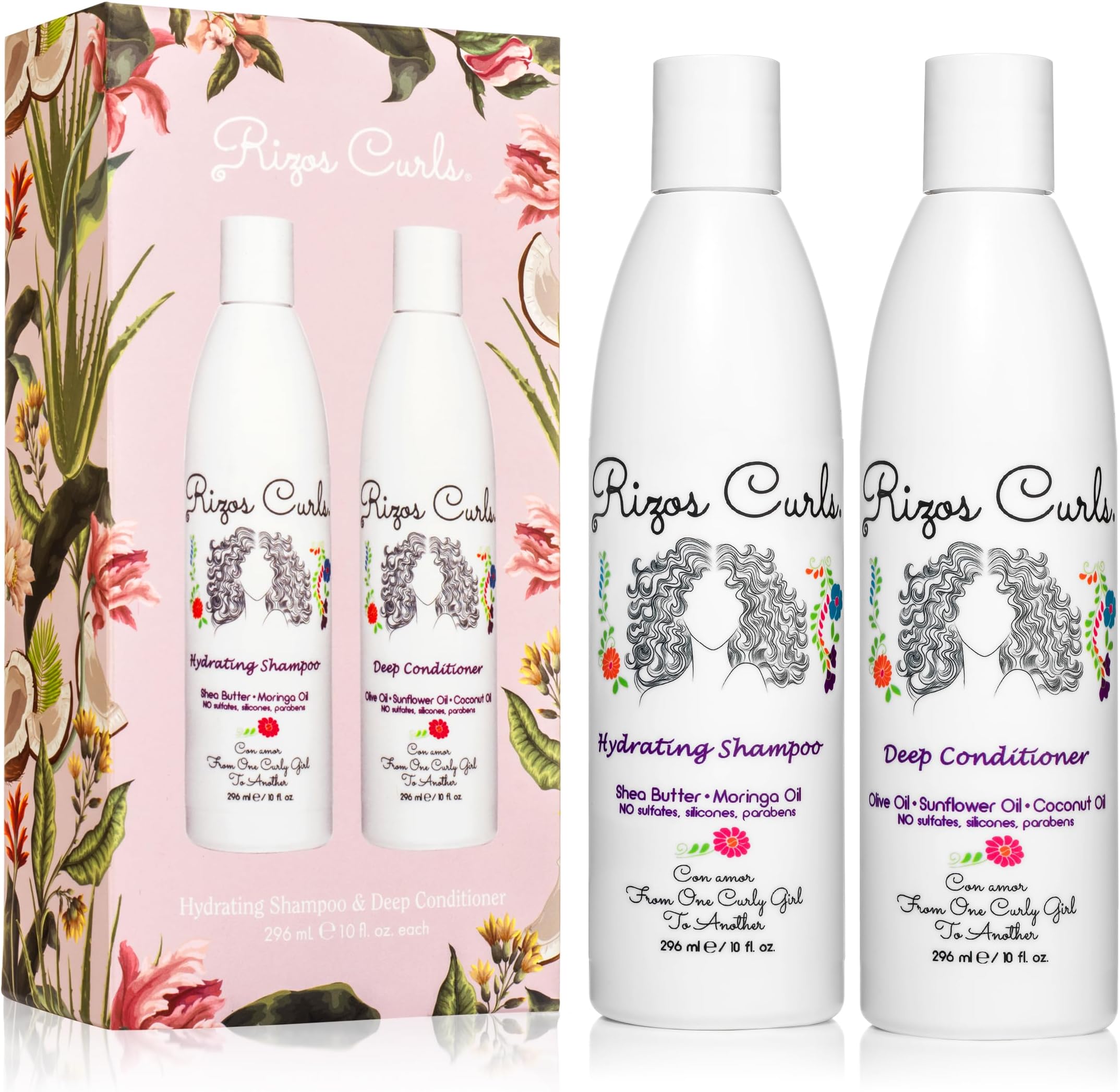 Wash Day Bundle – Hydrating Shampoo & Deep Conditioner Set with Shea Butter for Every Curl Pattern 1a-4c – Gently Cleanses, Moisturizes, Softens & Adds Shine – Sulfate & Paraben Free