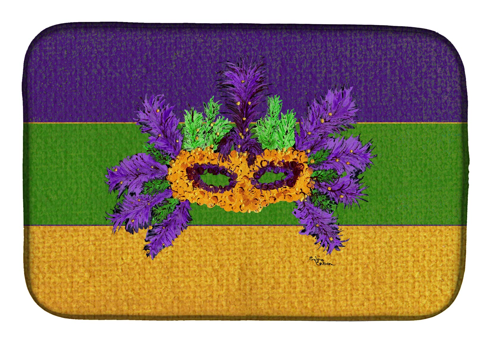 Caroline's Treasures 8389DDM Mardi Gras Dish Drying Mat, 14 x 21, Multicolor