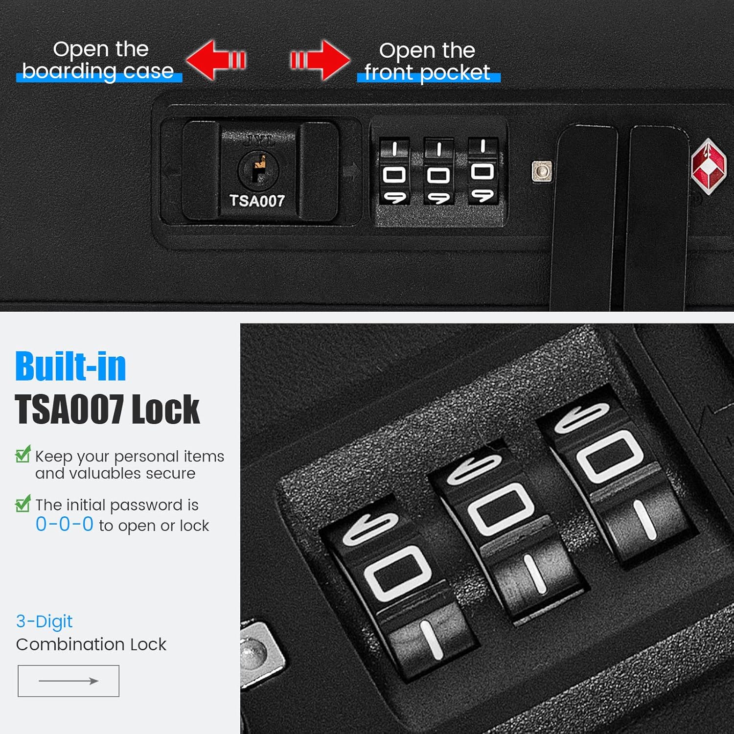 review Goplus Carry On Luggage, 20 Inch PC Hardside Suitcase with Front Pocket, Foldable Tabletop, USB Charging Port, Double TSA Lock, Spinner Wheels, Lightweight Spinner Trolley for Business Trips