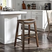 Vista 2 de Homelegance Ordway Taburete de bar con altura de mostrador, 25 pulgadas de ancho, rojo