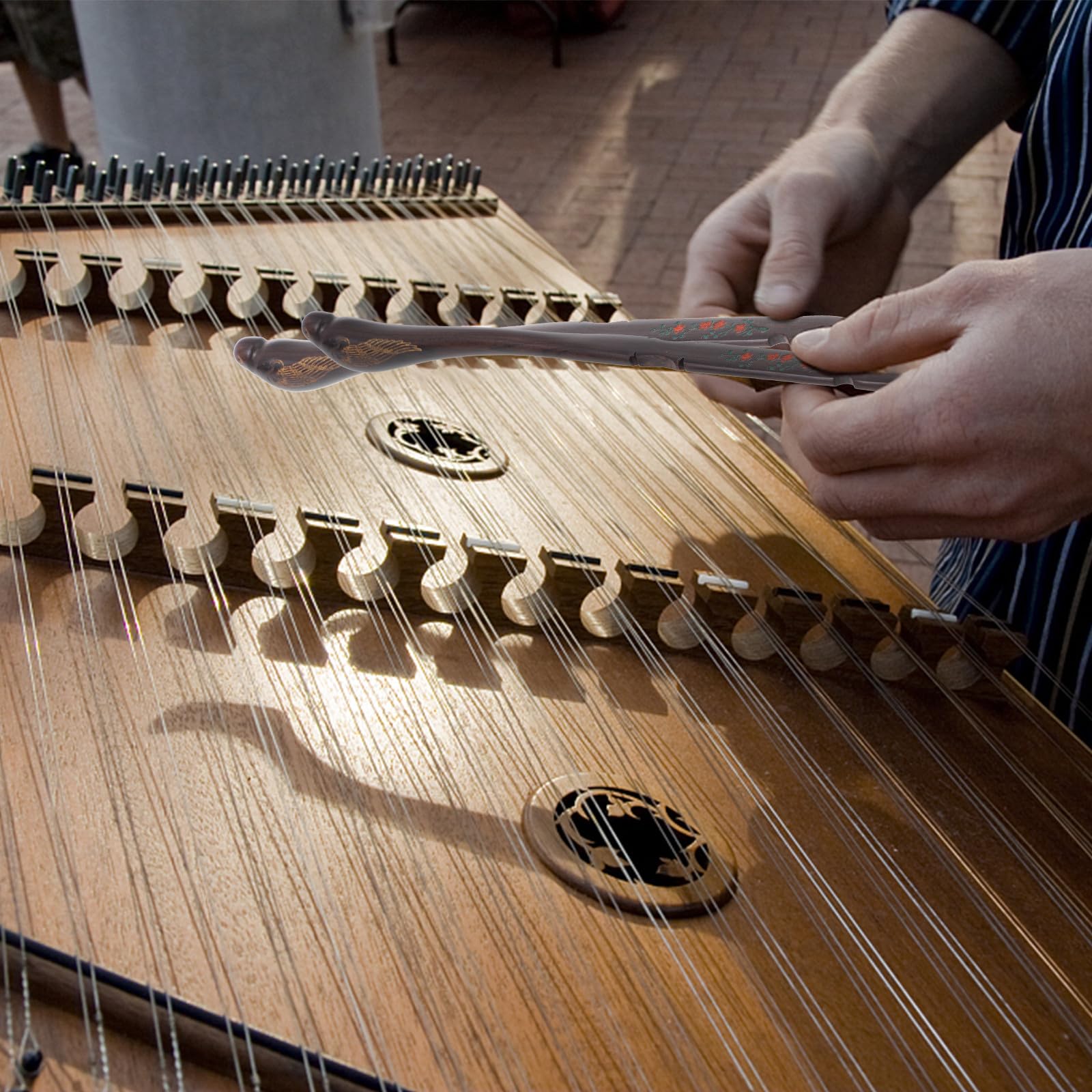 Martelli Bird per Dulcimer in Ebano, Set 1 Coppia Nero